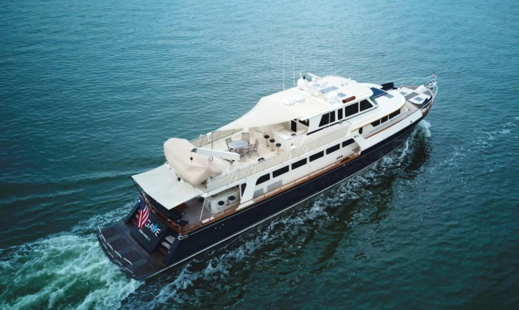 a ship in the water aboard AGAVE Yacht for Sale