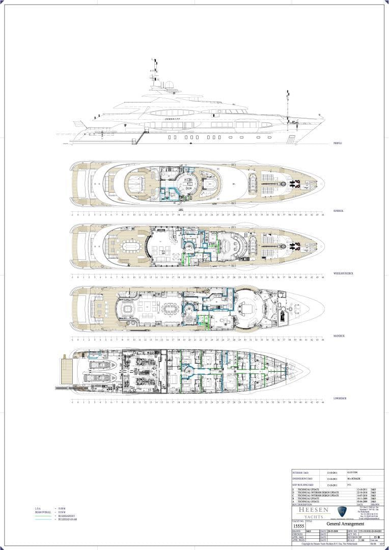 diagram aboard SOUTH Yacht for Sale