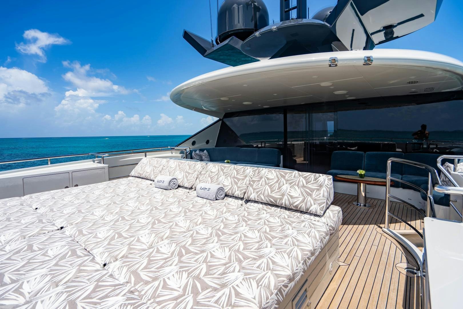 a cruise ship docked at a port aboard SOUTH Yacht for Sale