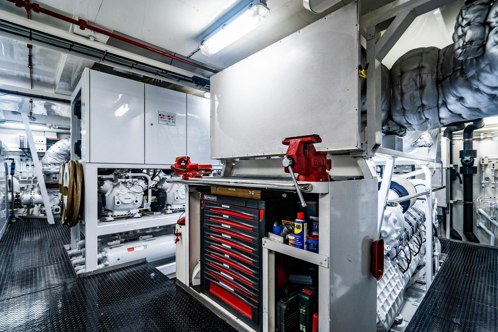 a room with equipment and equipment aboard SOUTH Yacht for Sale