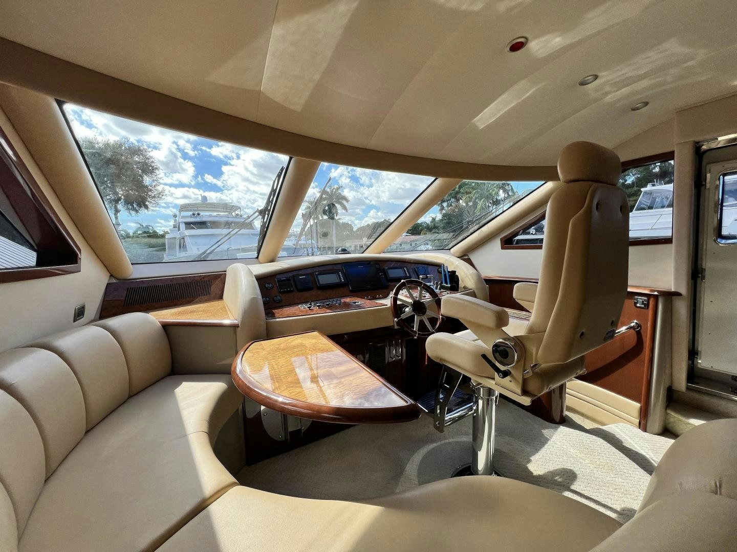 inside of a car aboard Casablanca II Yacht for Sale