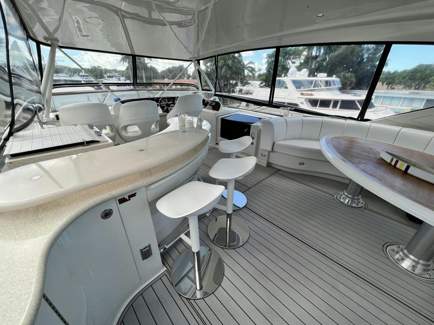 inside of a car aboard Casablanca II Yacht for Sale