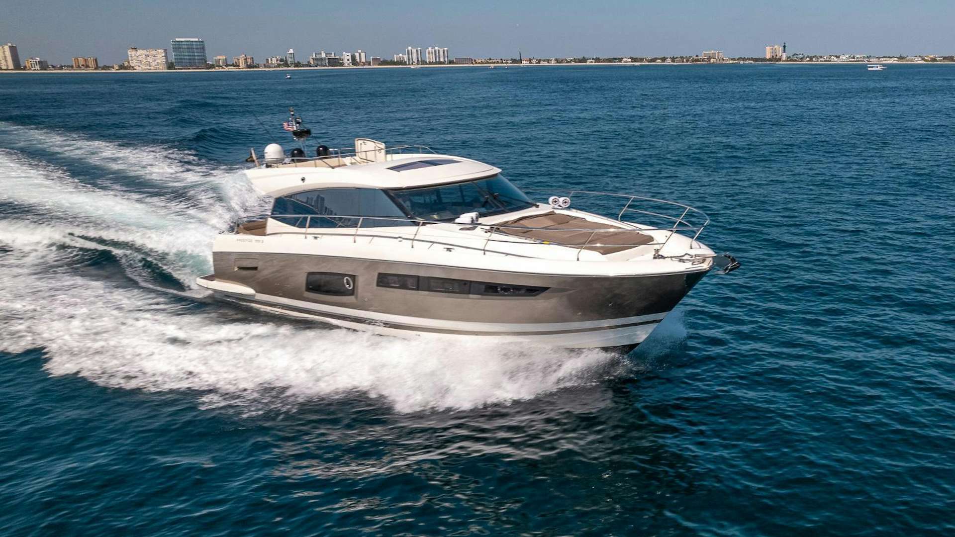 a boat on the water aboard DREAM BIG Yacht for Sale