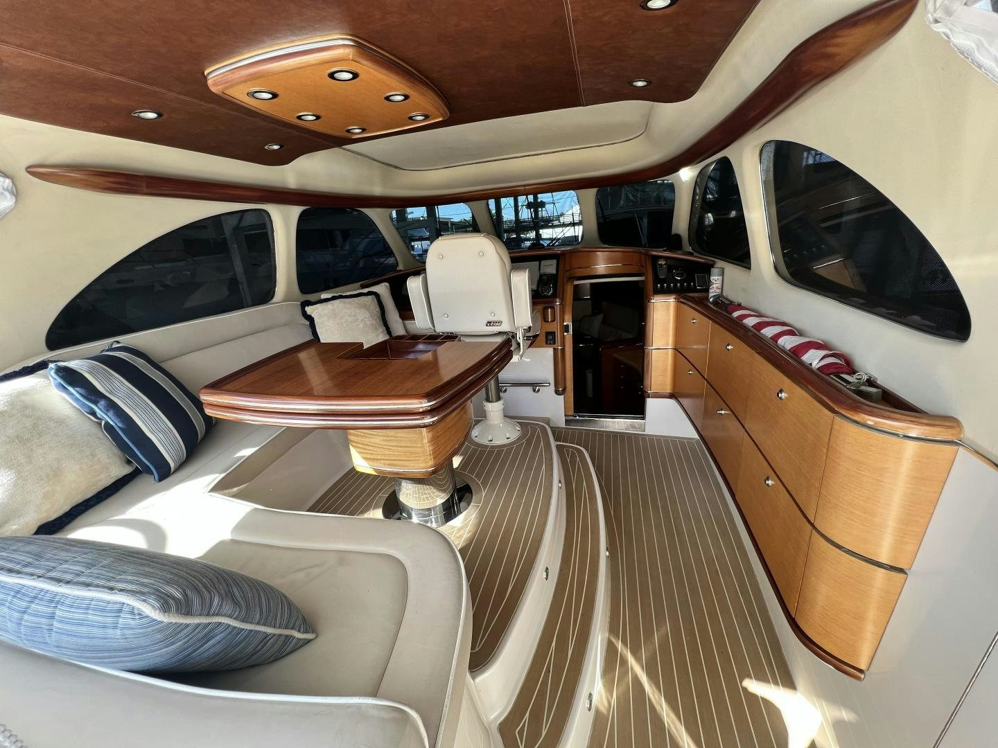 inside of a car aboard BEYOND INFINITY Yacht for Sale