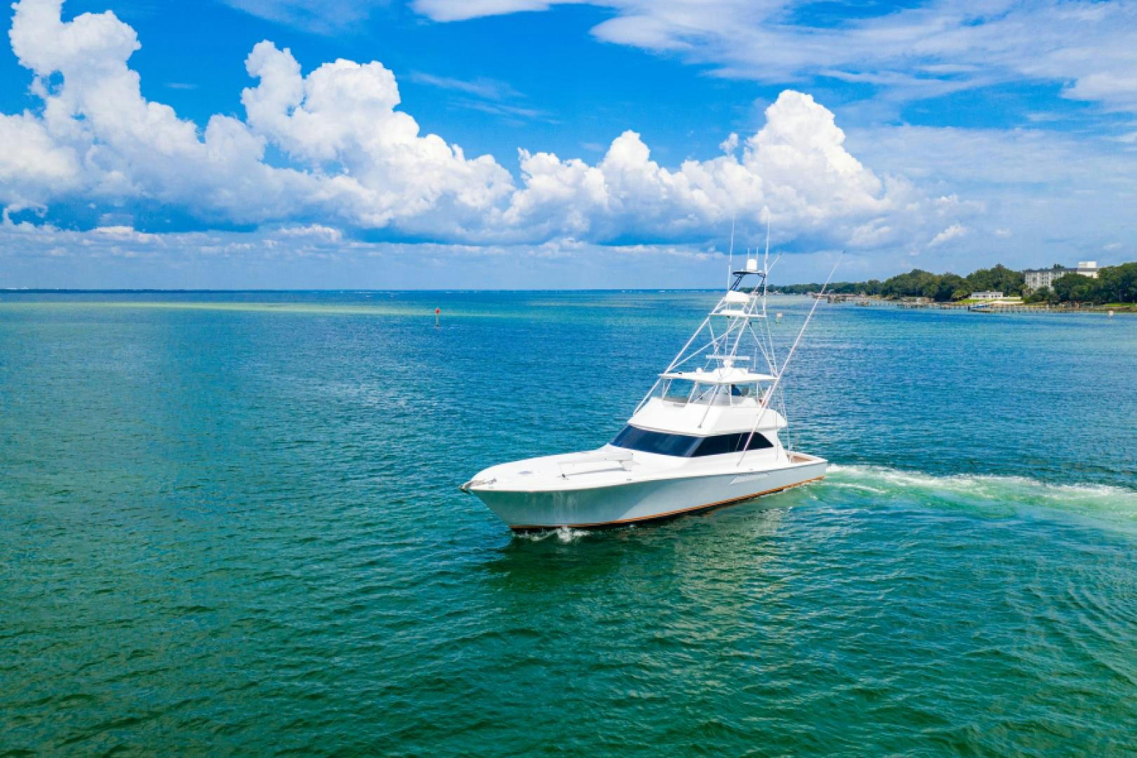 a boat on the water aboard MISS PAULA V Yacht for Sale