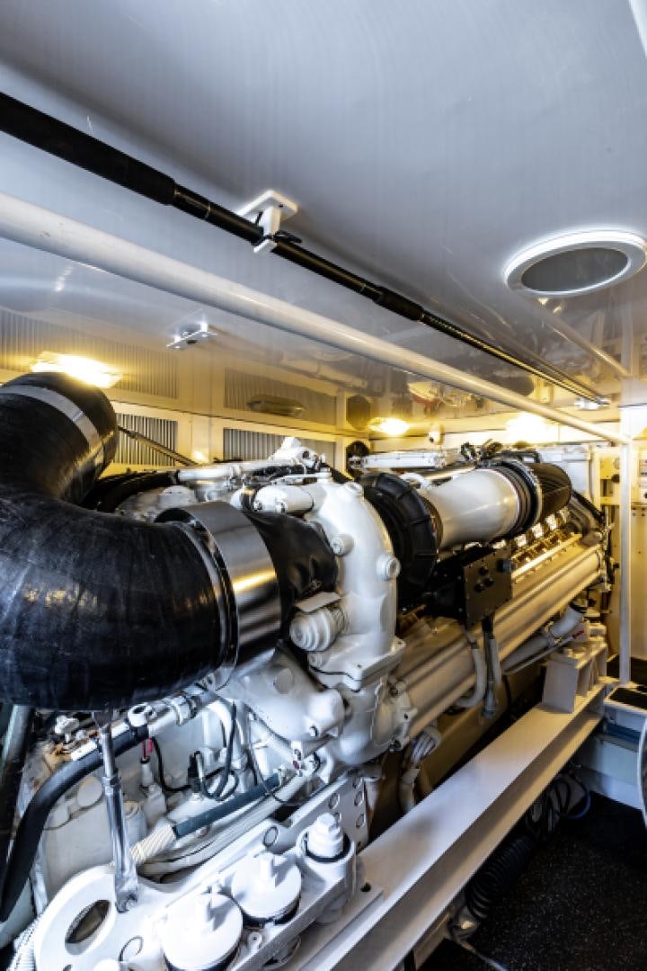 a machine with a large metal cylinder aboard MISS PAULA V Yacht for Sale