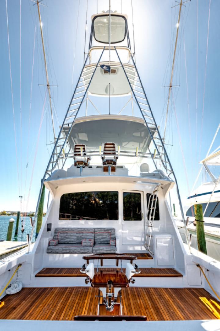 a large white ship aboard MISS PAULA V Yacht for Sale