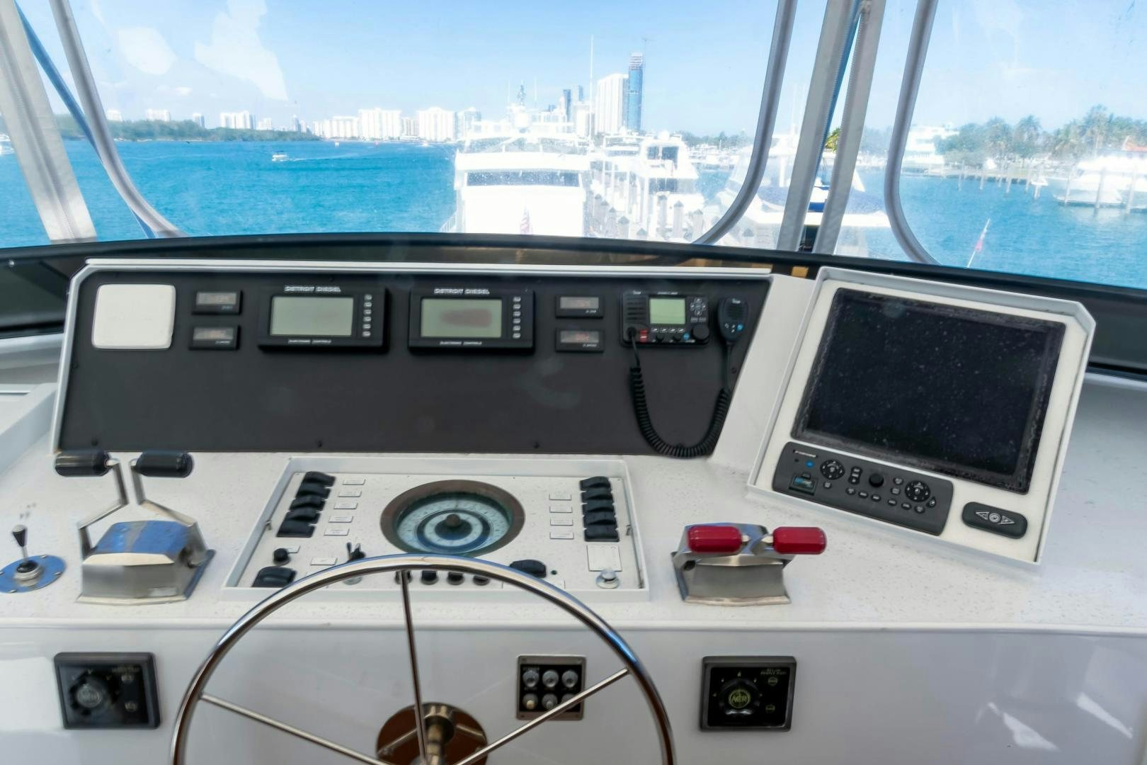 a dashboard of a boat aboard AUDACITY Yacht for Sale