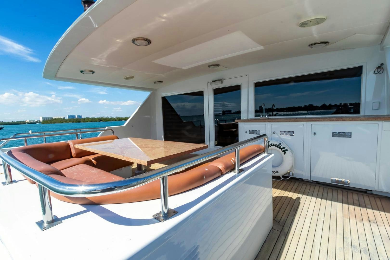 a pool table on a deck aboard AUDACITY Yacht for Sale