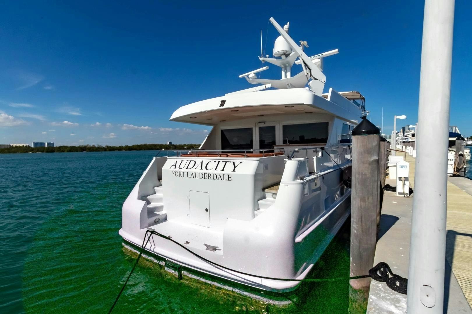 a boat on the water aboard AUDACITY Yacht for Sale