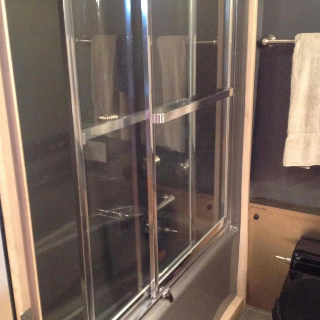 a glass door with a handle aboard AUDACITY Yacht for Sale