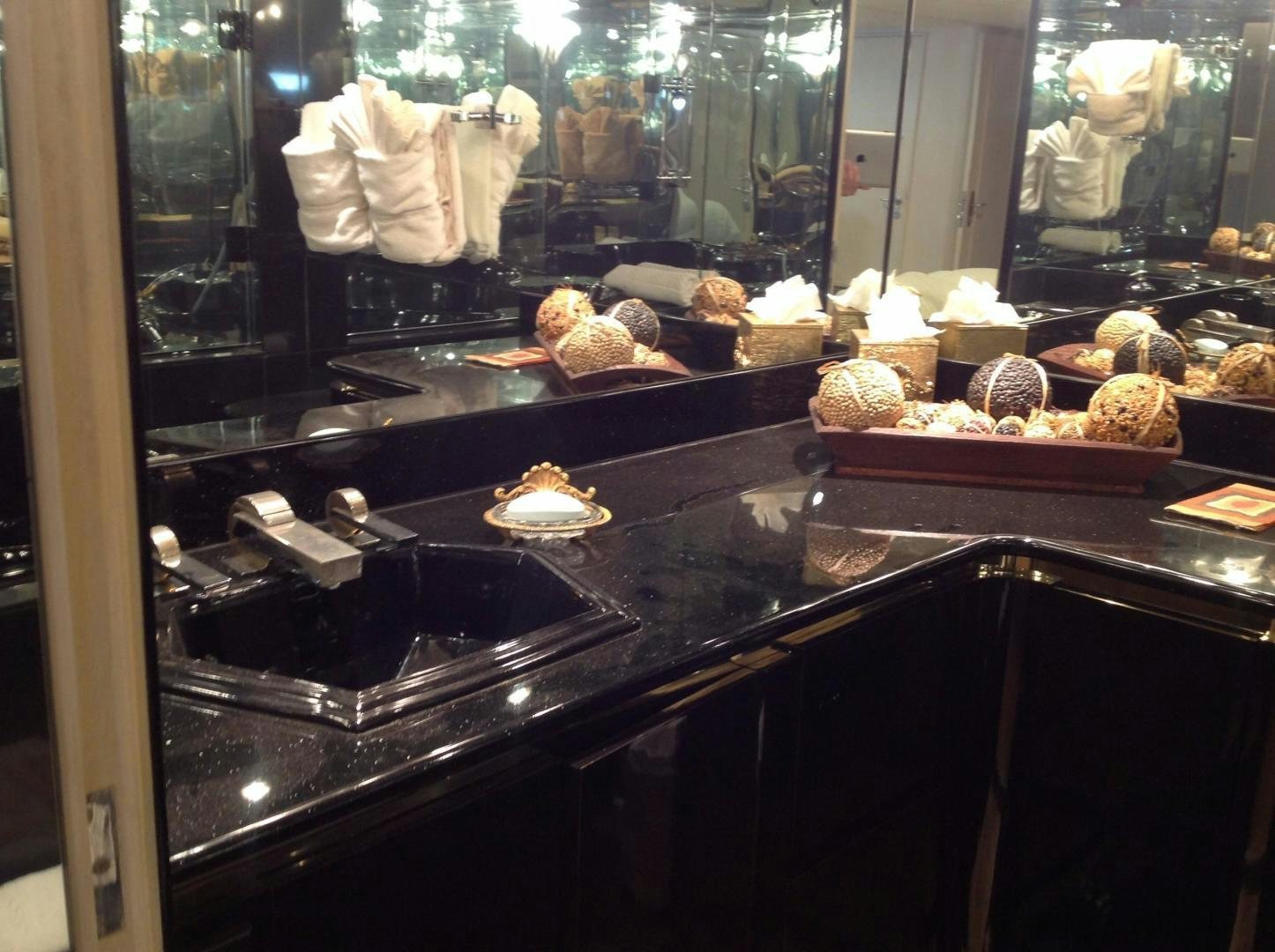 a counter with food on it aboard AUDACITY Yacht for Sale