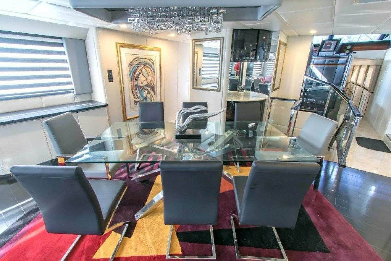an empty office with a large desk aboard AUDACITY Yacht for Sale