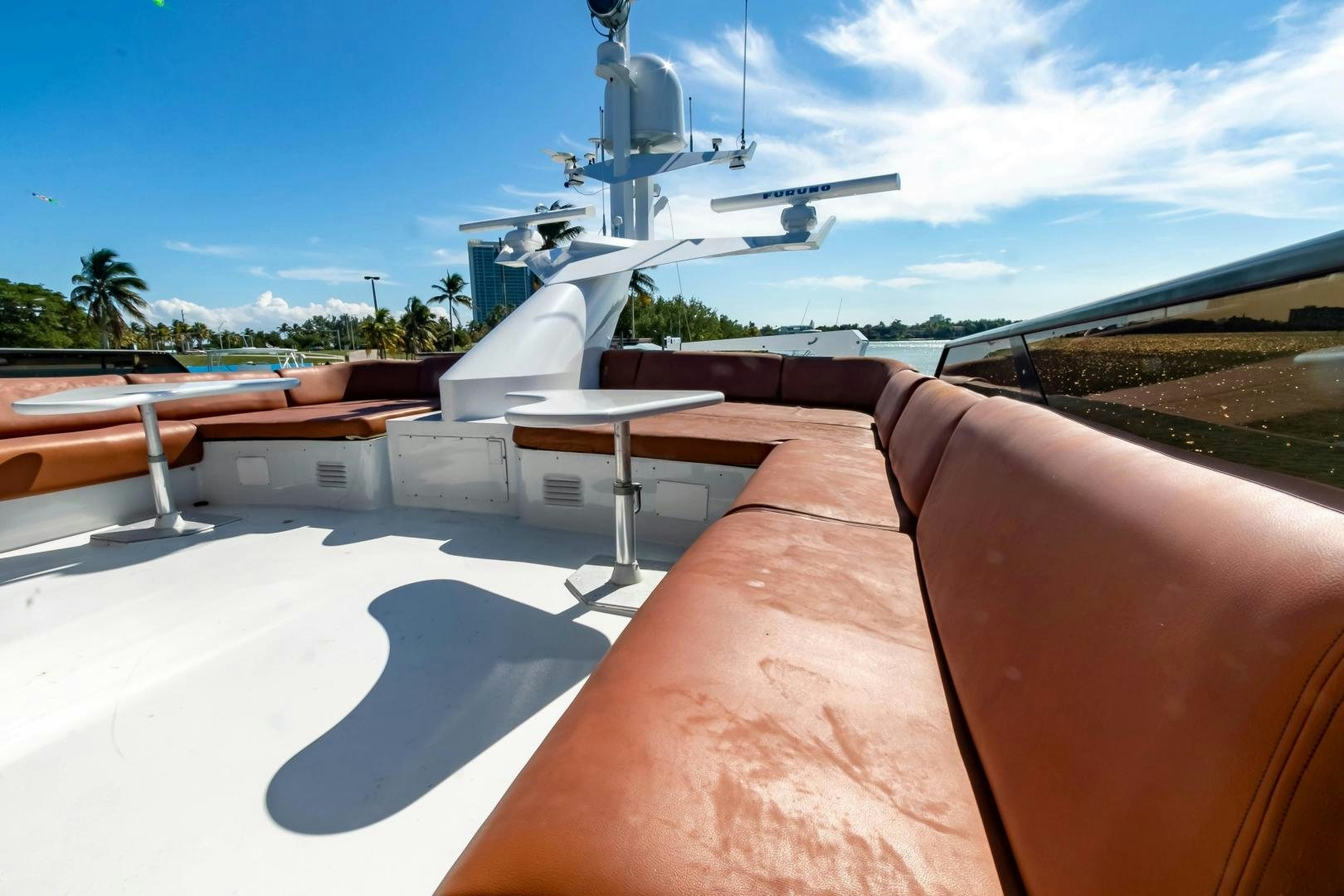 a hand holding a drone aboard AUDACITY Yacht for Sale
