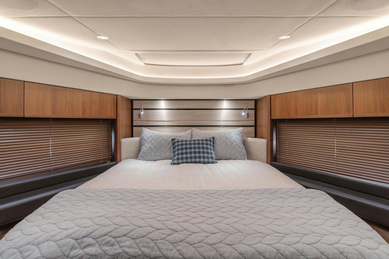 a large bed in a room aboard SEXSEA Yacht for Sale