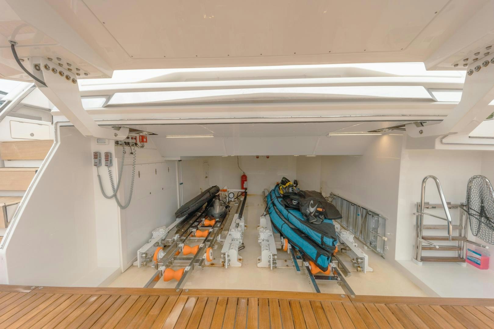 a room with a ladder and equipment aboard OUR ALEPH Yacht for Sale