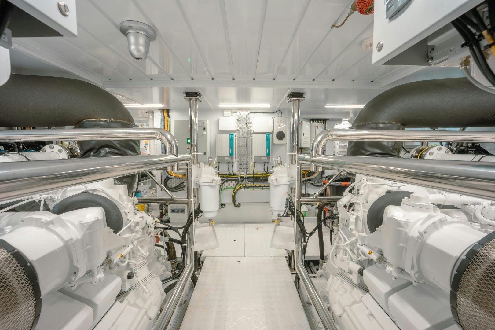 a room with machinery aboard OUR ALEPH Yacht for Sale