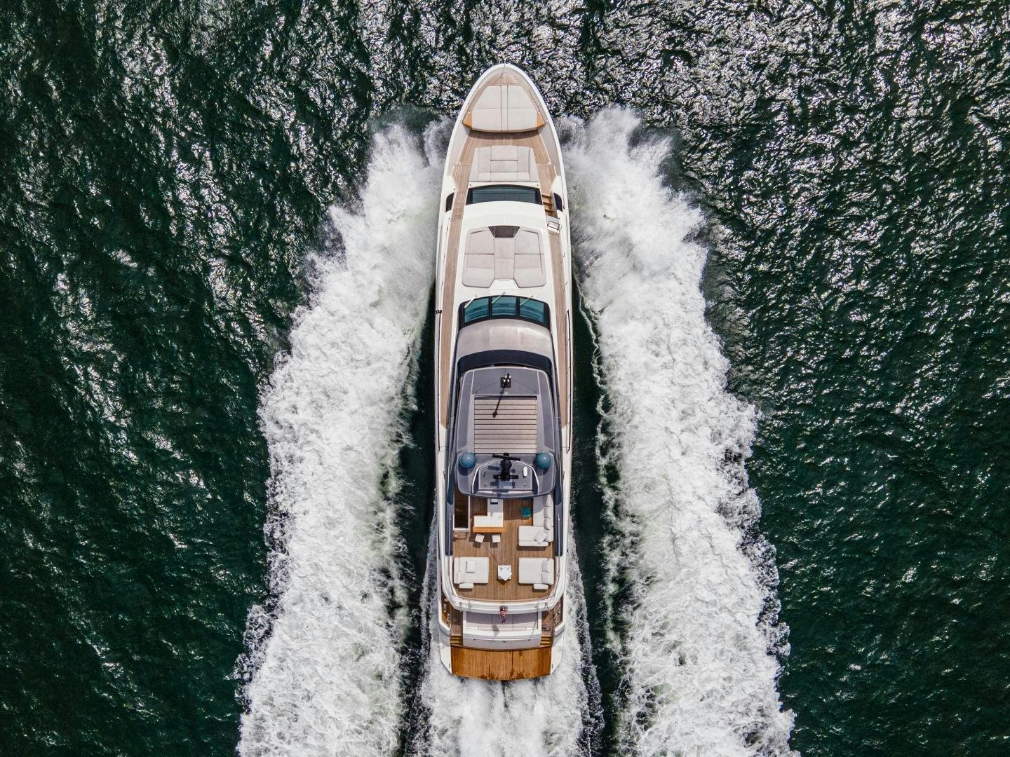 a train on a track aboard OUR ALEPH Yacht for Sale