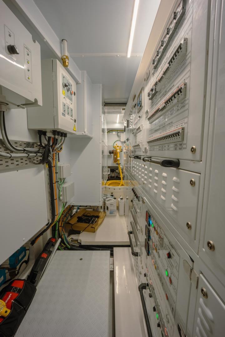 a room with machinery aboard OUR ALEPH Yacht for Sale