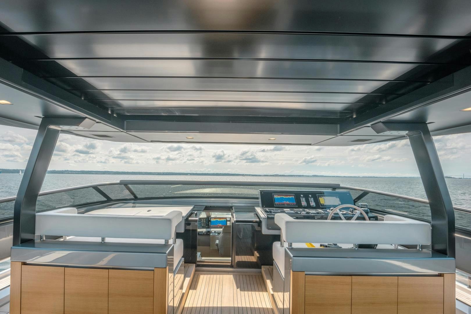 inside view of a car aboard OUR ALEPH Yacht for Sale