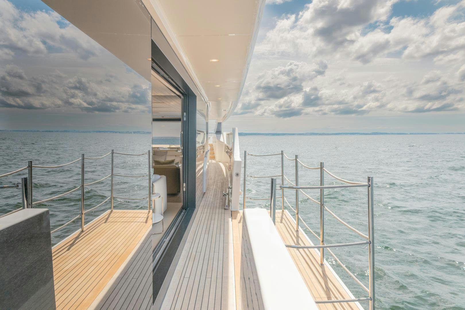 a boat on the water aboard OUR ALEPH Yacht for Sale