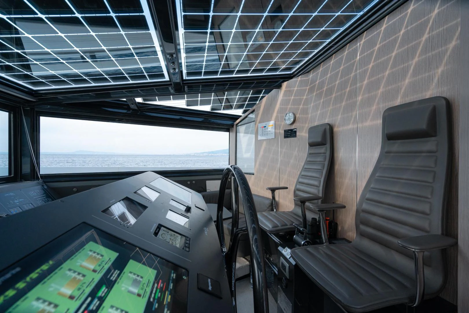 inside of a vehicle aboard MOTEK Yacht for Sale