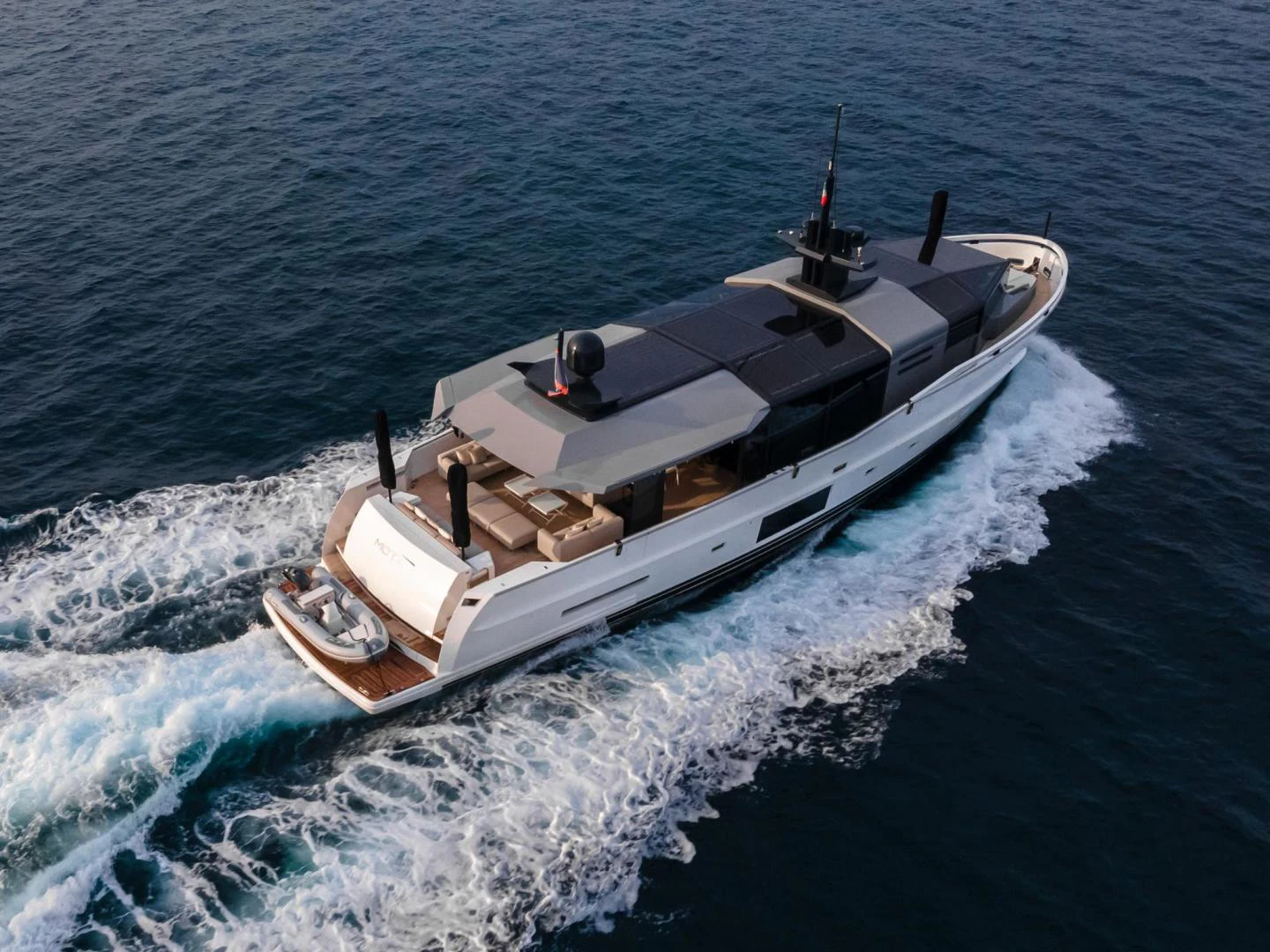 a ship on the water aboard MOTEK Yacht for Sale