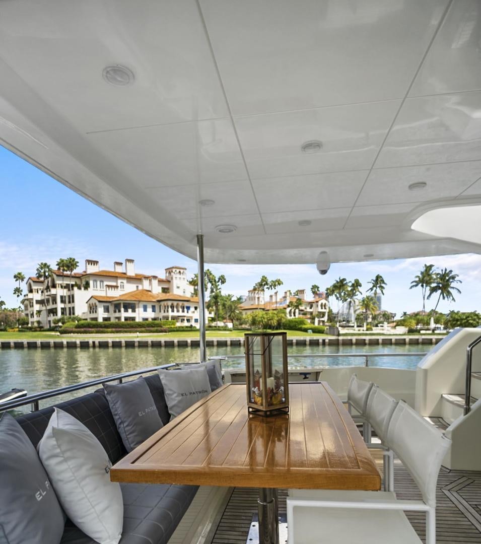 a table on a boat aboard EL PATRON Yacht for Sale