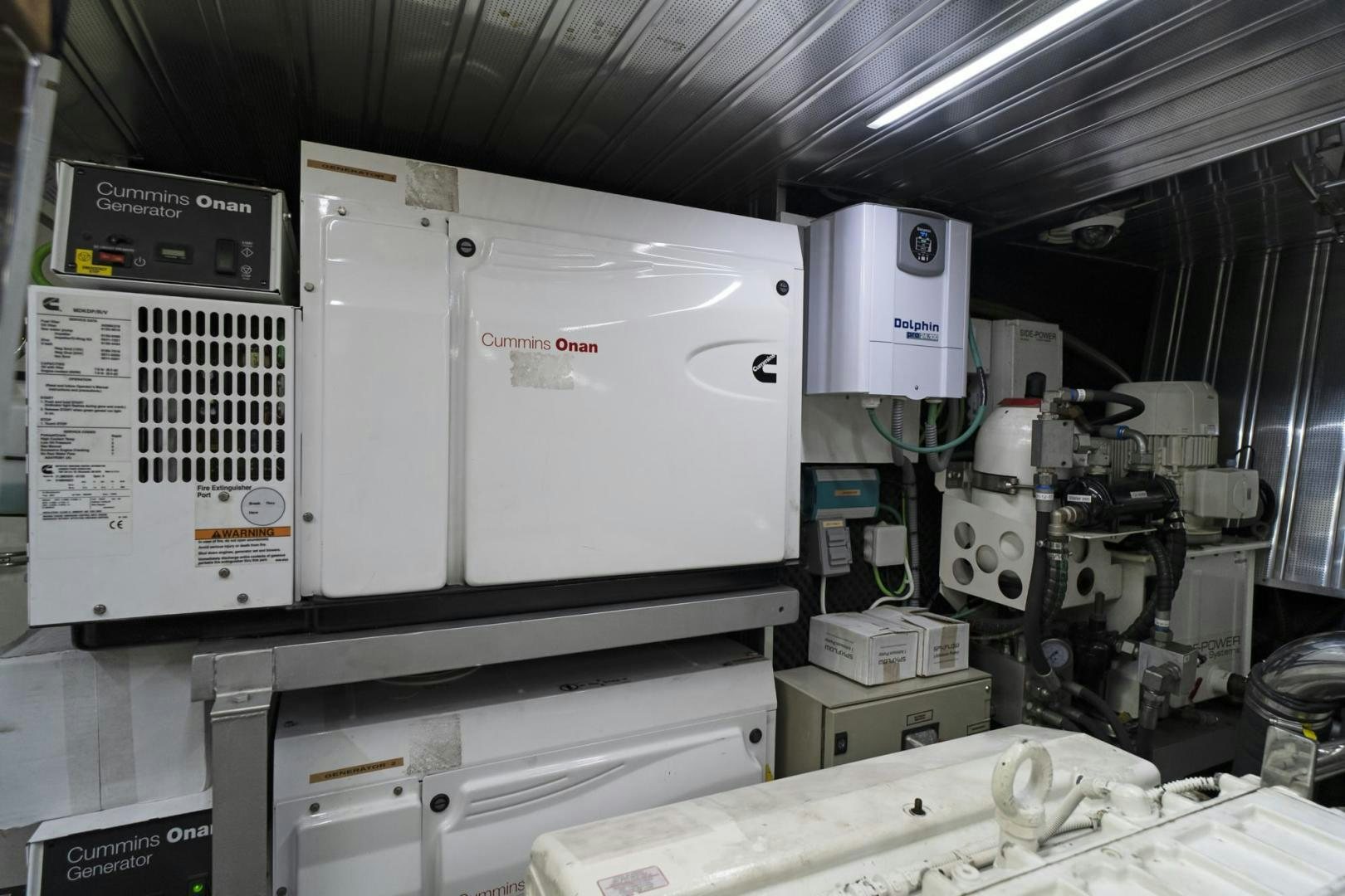 a large machine in a factory aboard EL PATRON Yacht for Sale