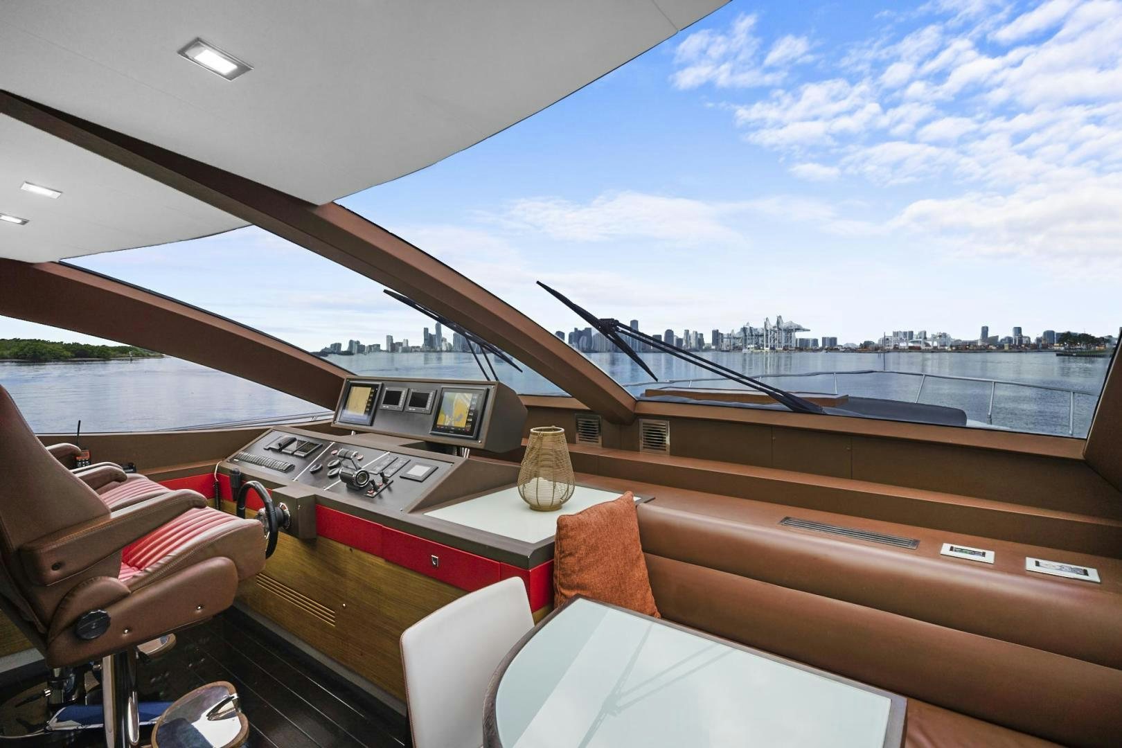 inside of a car aboard EL PATRON Yacht for Sale
