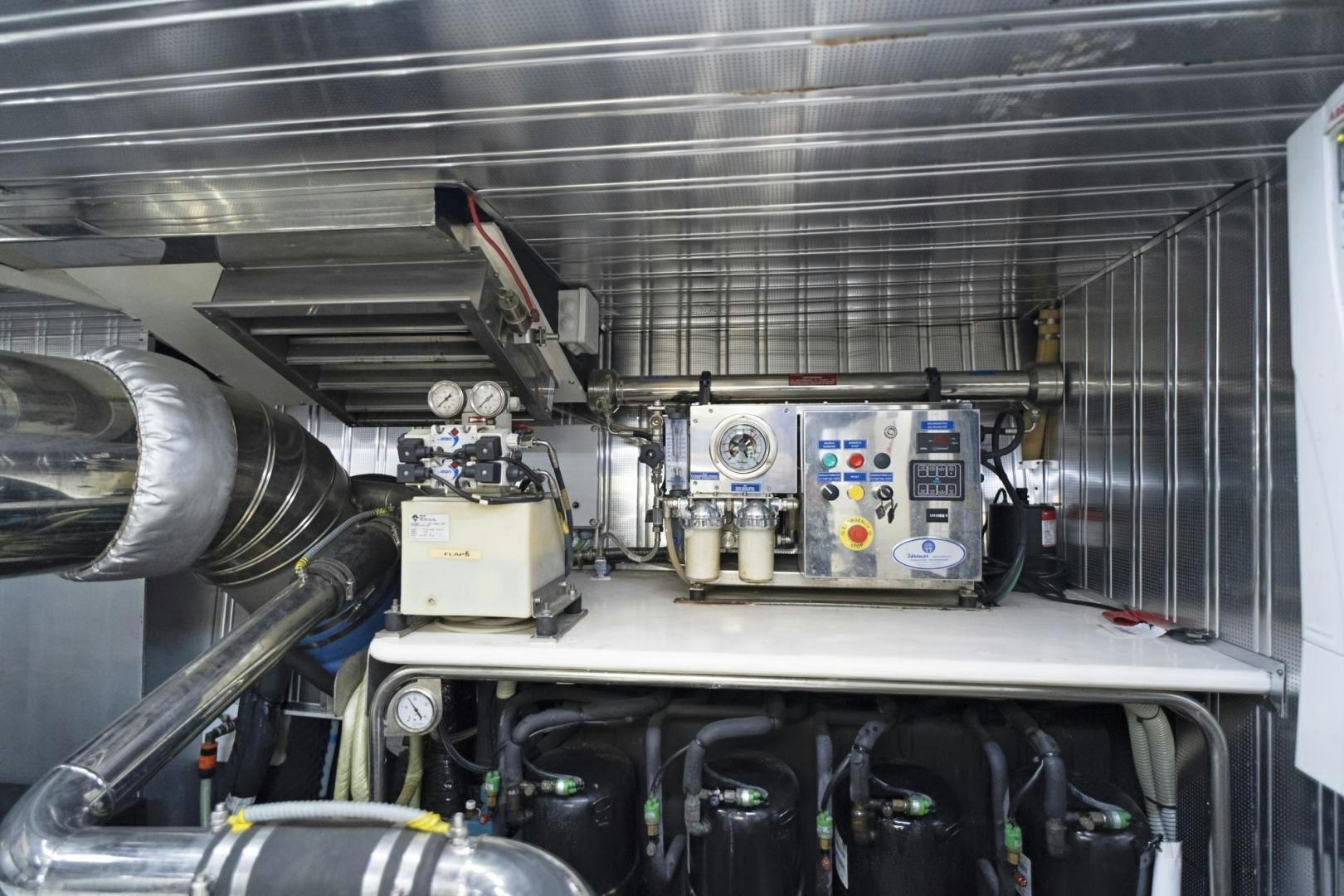 a large metal machine aboard EL PATRON Yacht for Sale