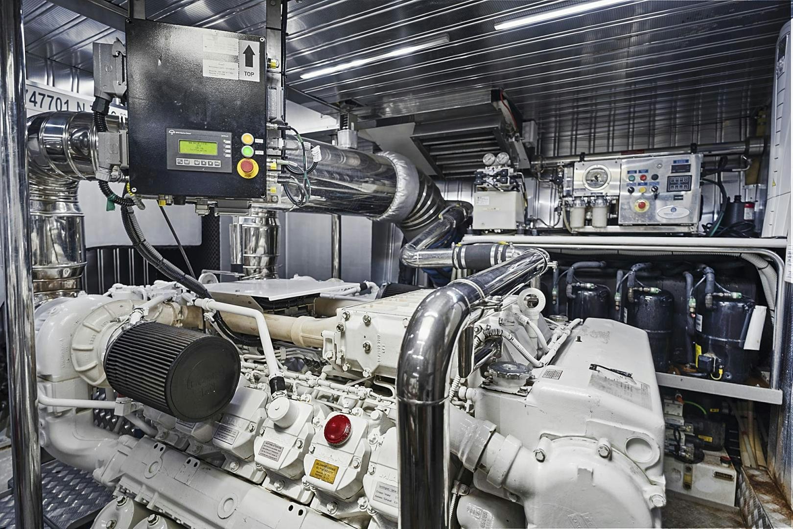 a close-up of a machine aboard EL PATRON Yacht for Sale