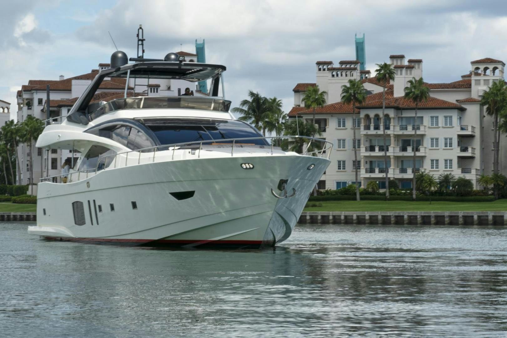 a large white boat in the water aboard EL PATRON Yacht for Sale