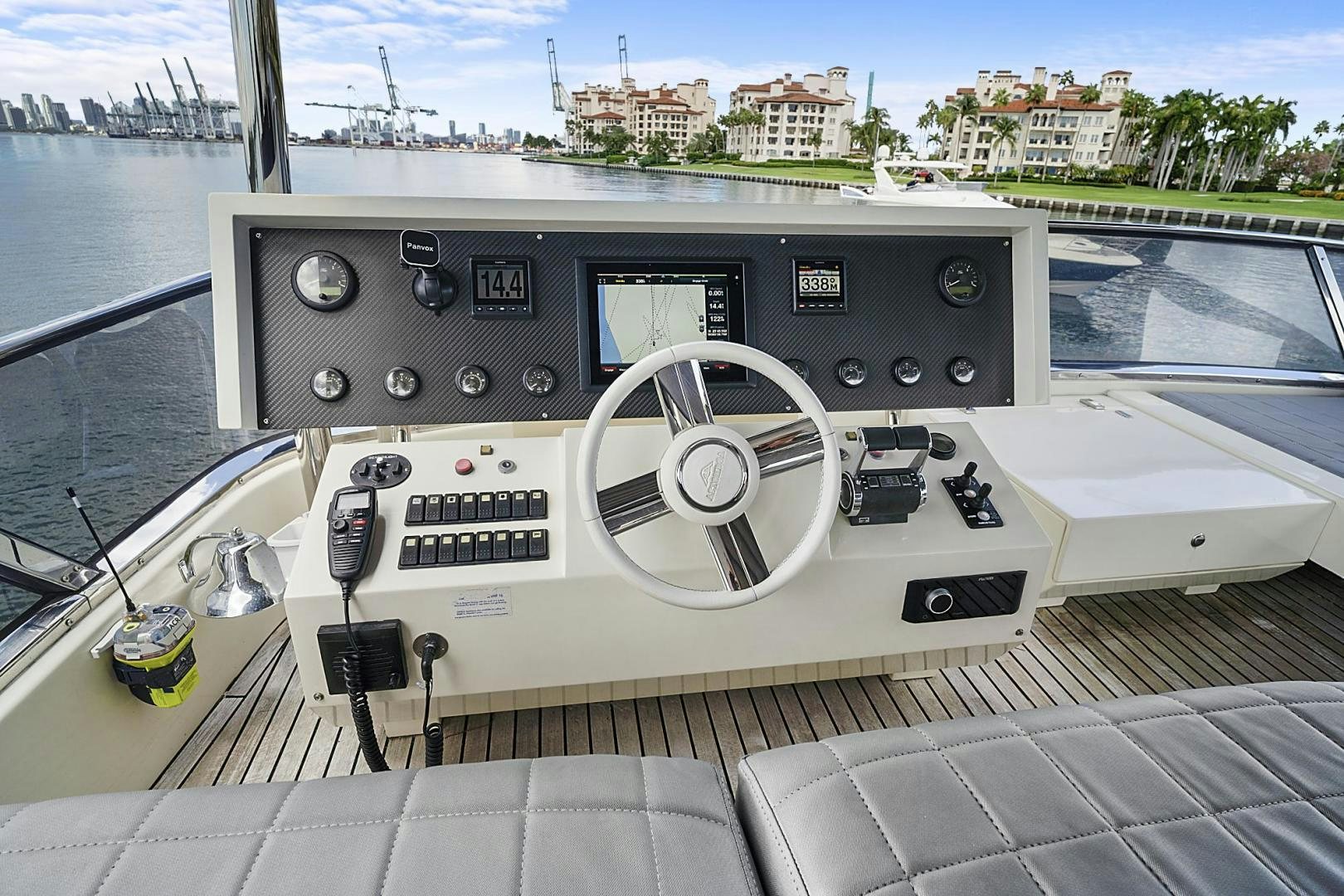 the cockpit of a boat aboard EL PATRON Yacht for Sale