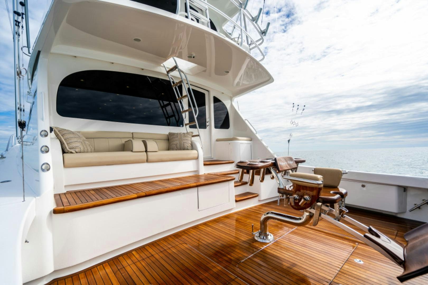 a boat on a deck aboard TIKI BAR Yacht for Sale