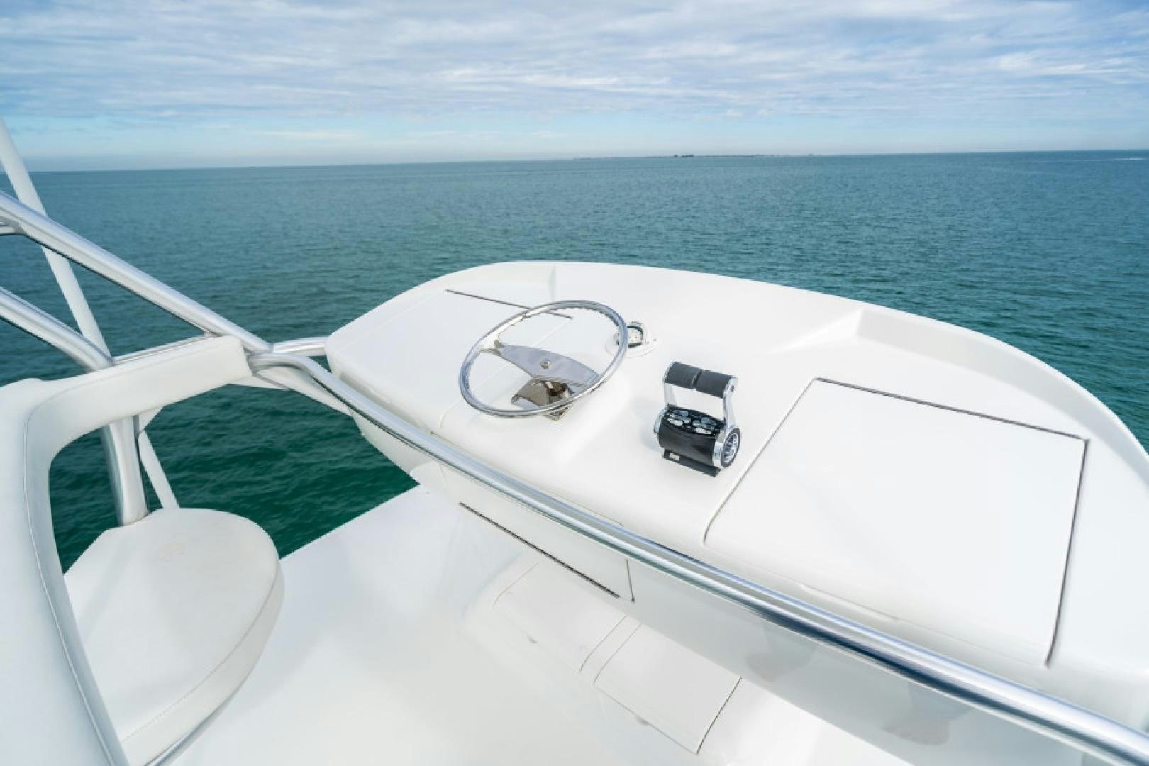 a white boat with a round white object on it aboard TIKI BAR Yacht for Sale
