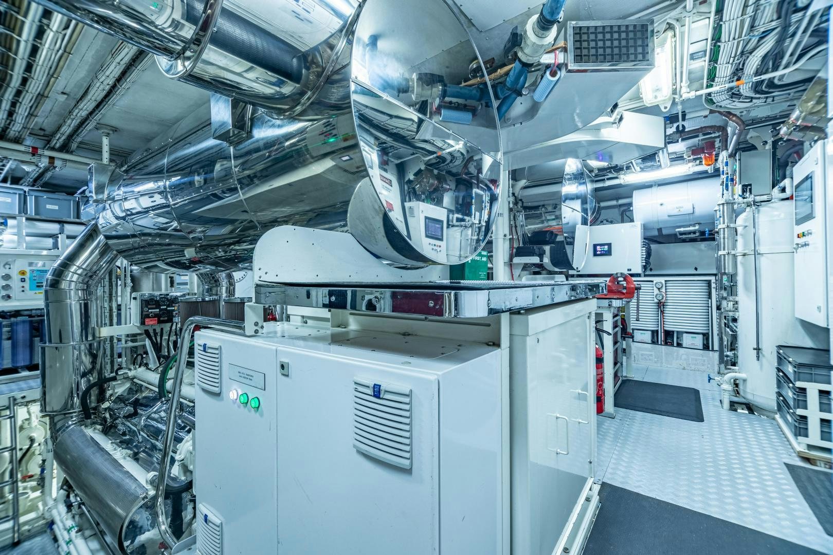 a large machine with many wires aboard EXPLORA Yacht for Sale