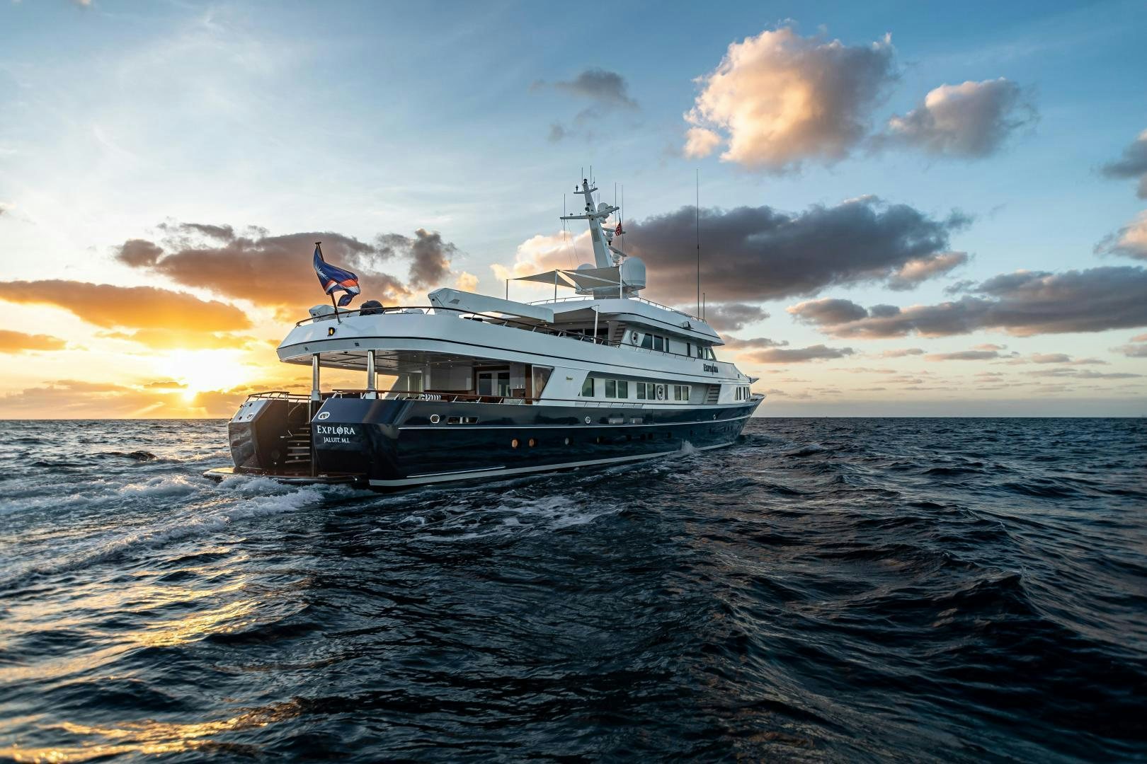 a boat in the water aboard EXPLORA Yacht for Sale