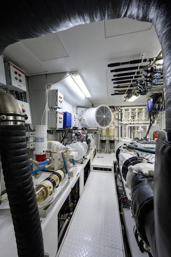 a large machine in a factory aboard THE CROWN ROYAL Yacht for Sale