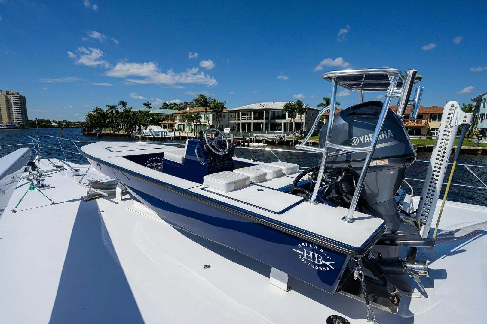 a boat on a dock aboard THE CROWN ROYAL Yacht for Sale