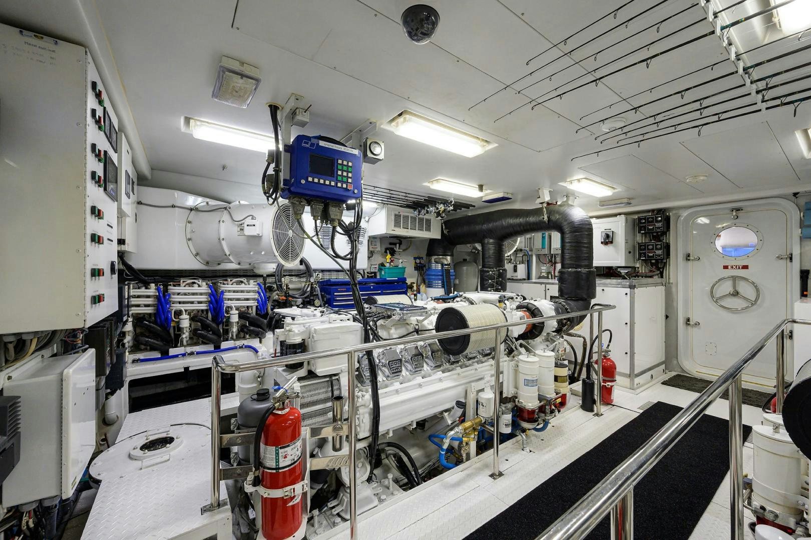 a room with machinery and equipment aboard THE CROWN ROYAL Yacht for Sale