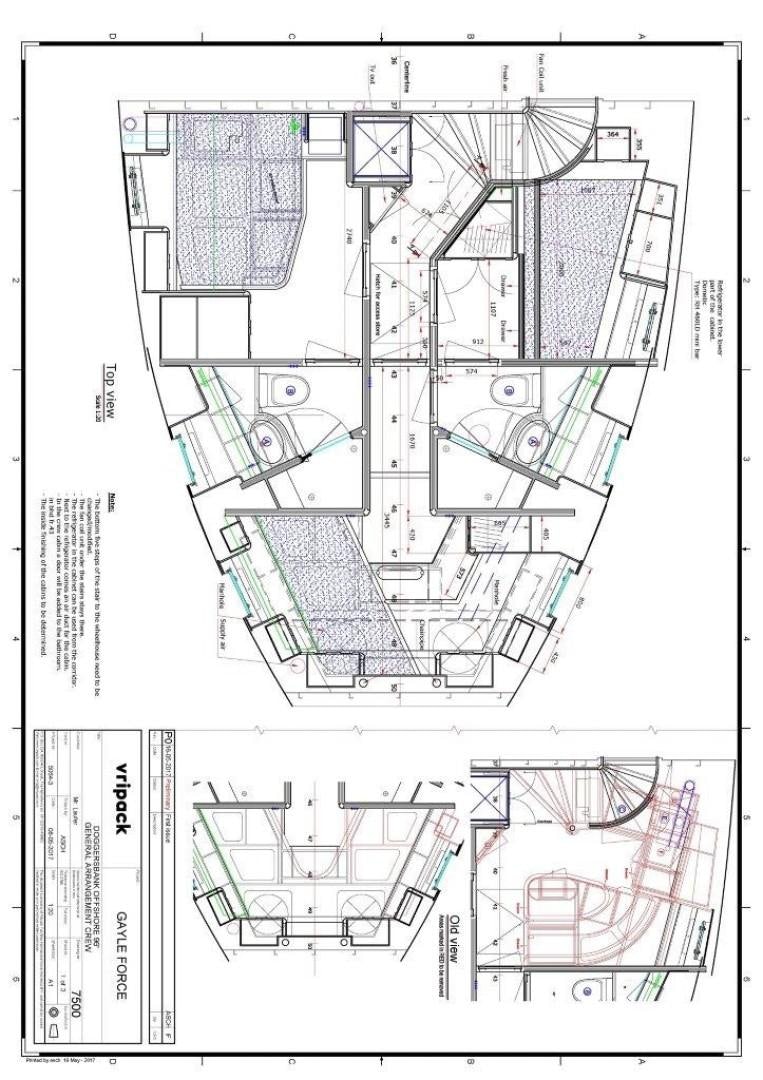 diagram, engineering drawing aboard COASTAL DRIFTER Yacht for Sale