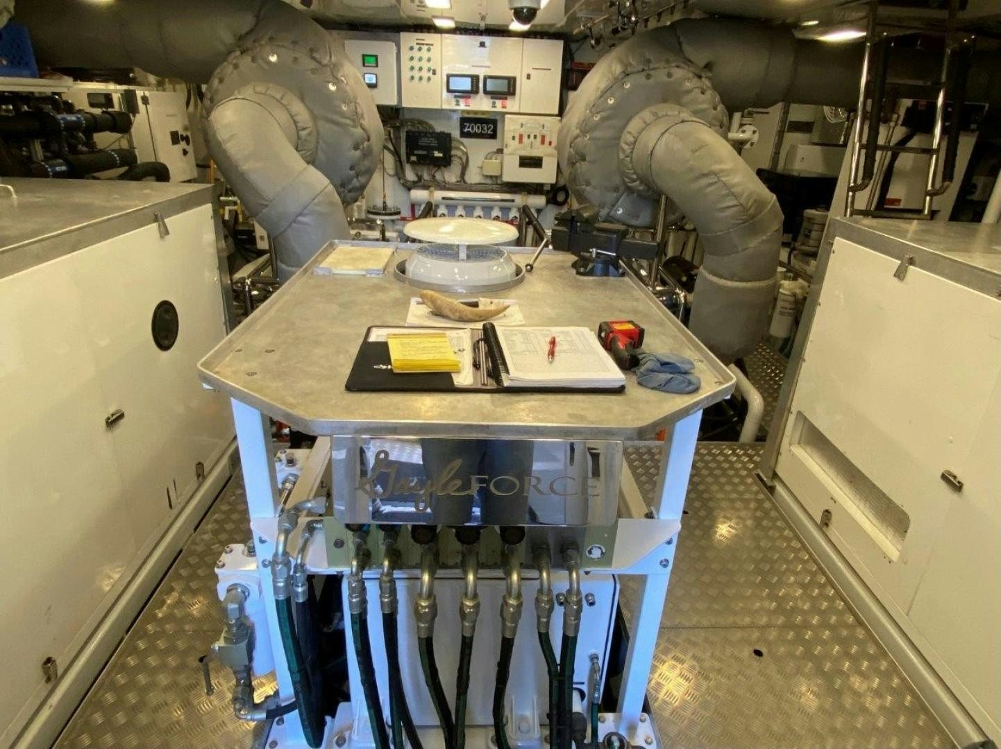 a machine in a factory aboard COASTAL DRIFTER Yacht for Sale