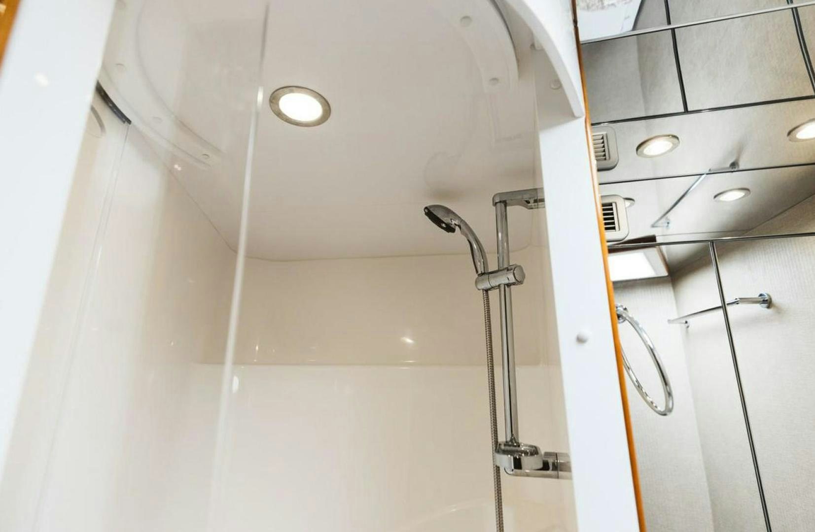 a shower with a sink aboard LYON FISH Yacht for Sale