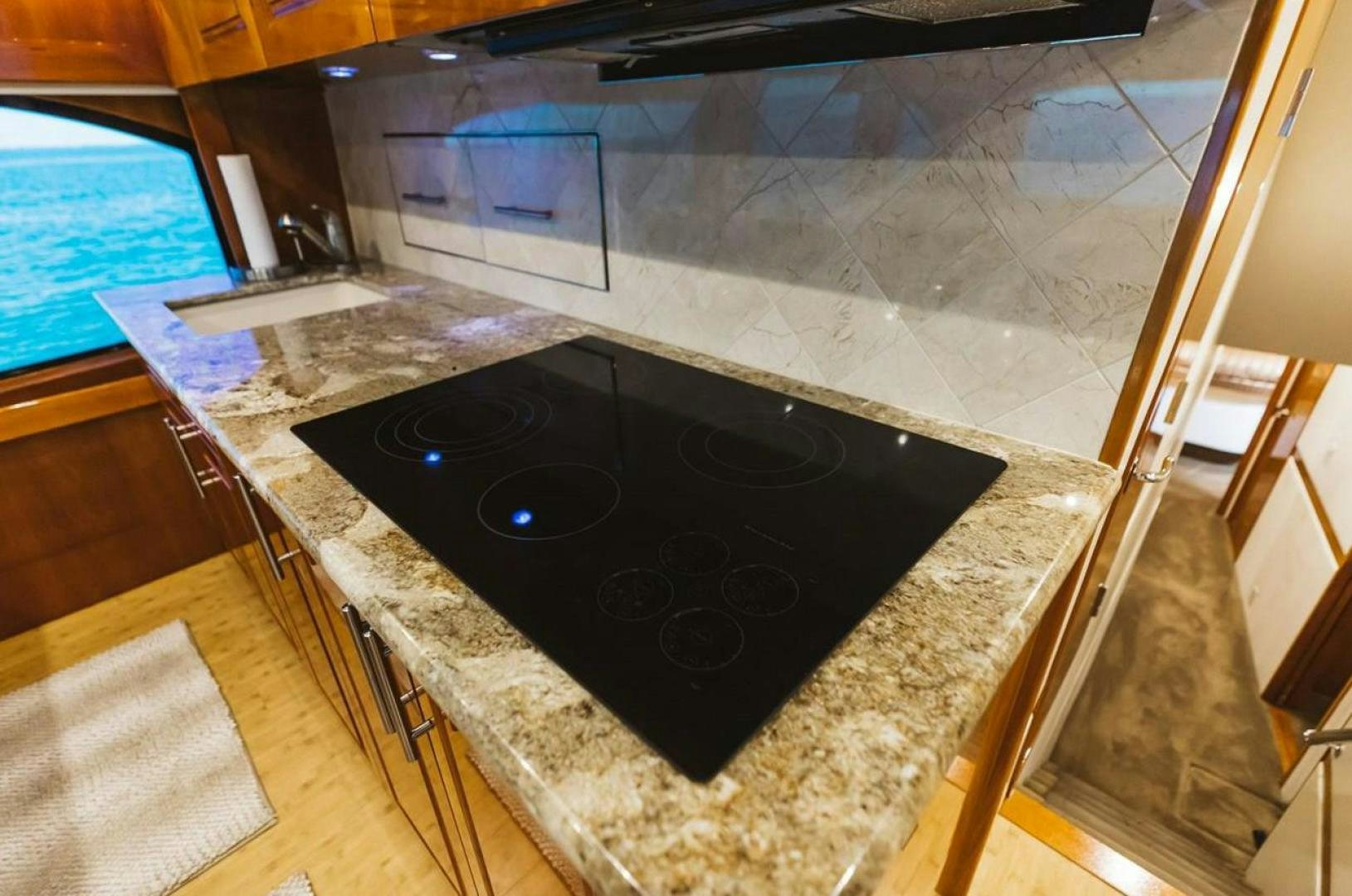 a large marble counter top aboard LYON FISH Yacht for Sale