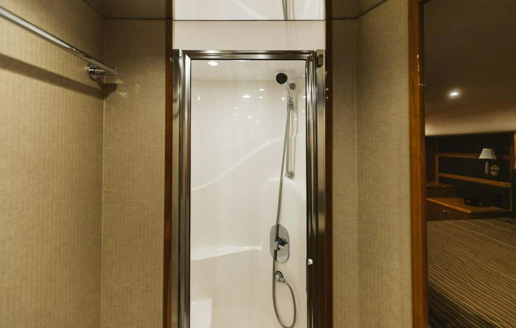 a shower unit in a bathroom aboard LYON FISH Yacht for Sale