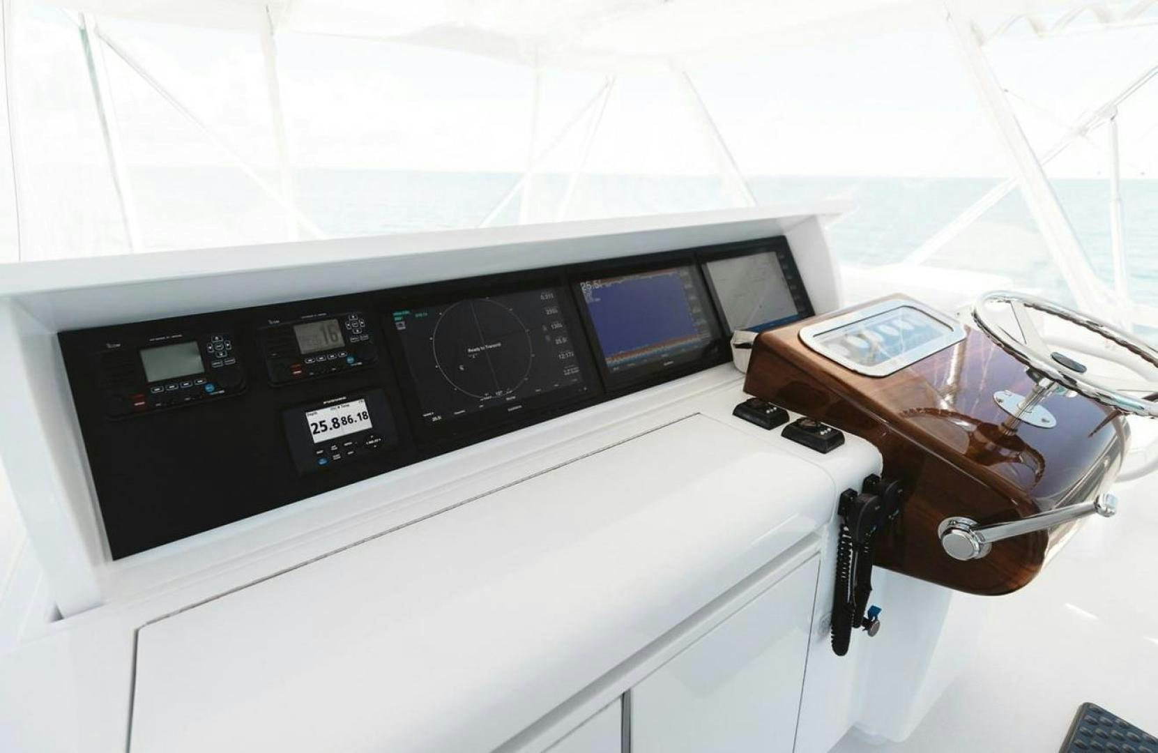 a close-up of a control panel aboard LYON FISH Yacht for Sale