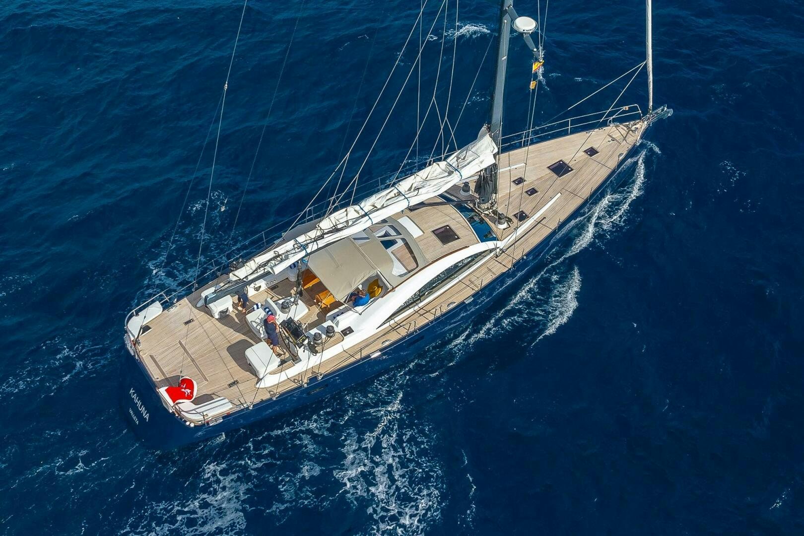 a ship in the water aboard KAHUNA Yacht for Sale