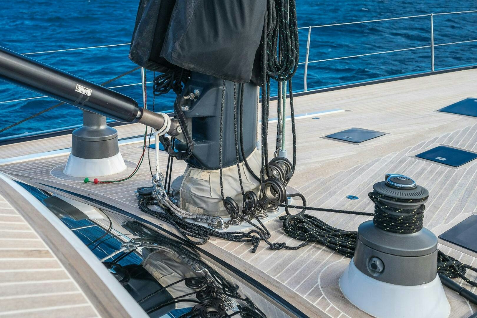 a boat with a camera on it aboard KAHUNA Yacht for Sale