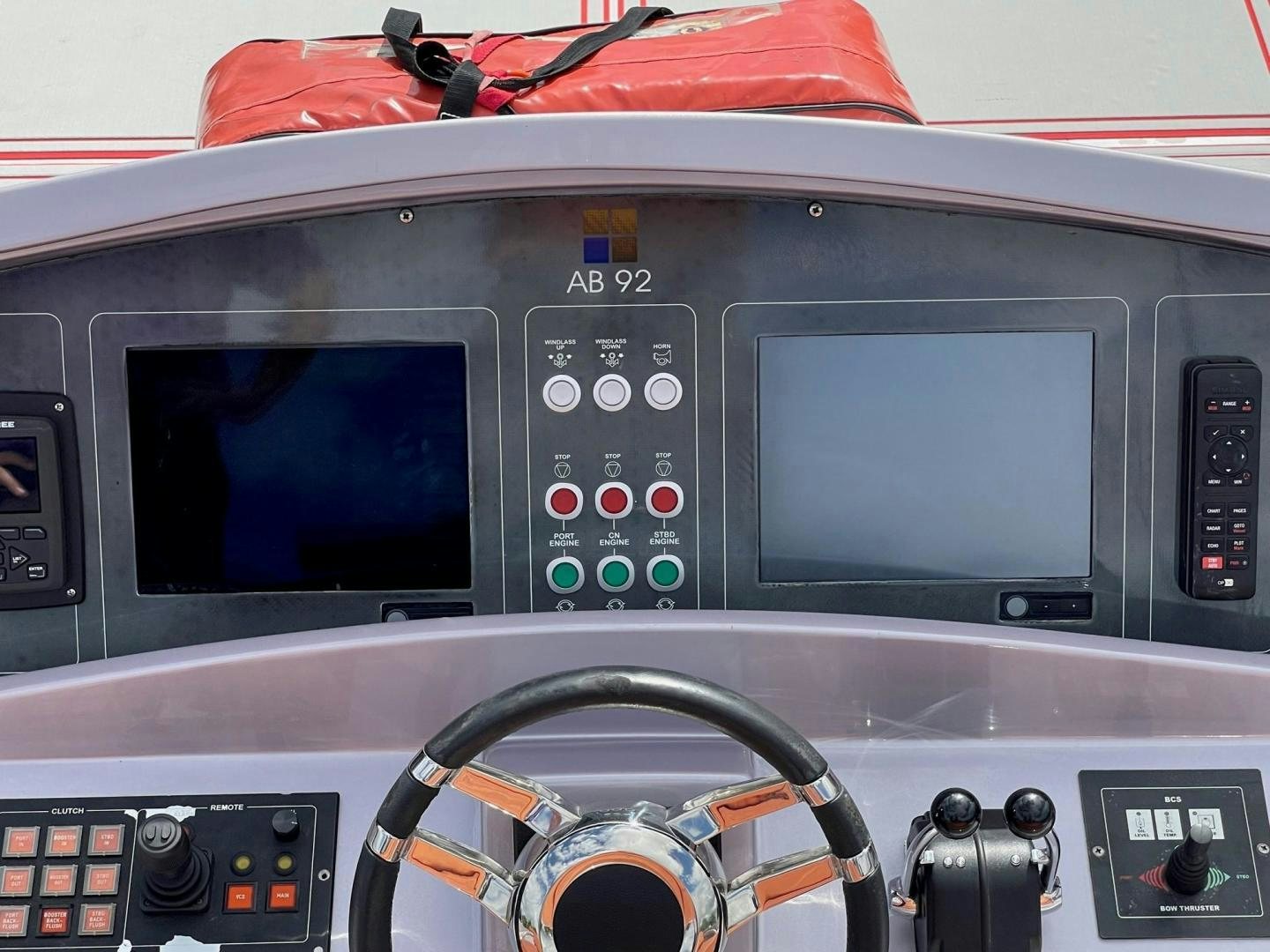 a close-up of a car stereo aboard SILVER MAMA Yacht for Sale